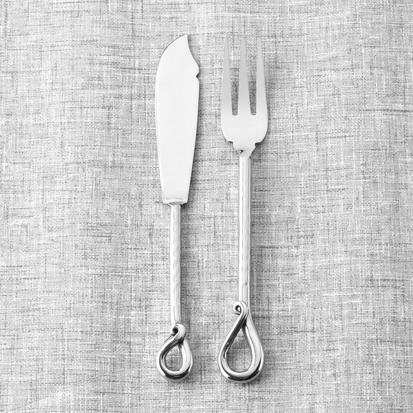 Twirl Hammered Fish Fork & Fish Knife 2 Pcs. Set
