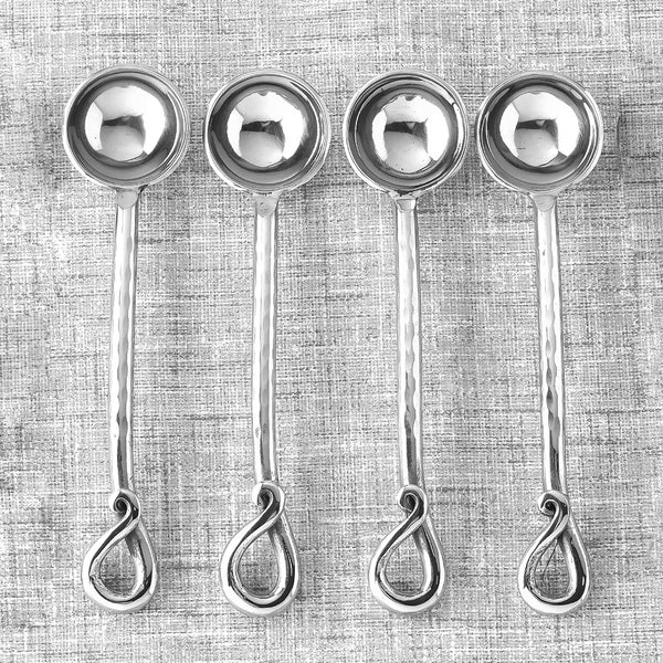 Twirl Hammered Sugar Spoon 4 Pcs. Set