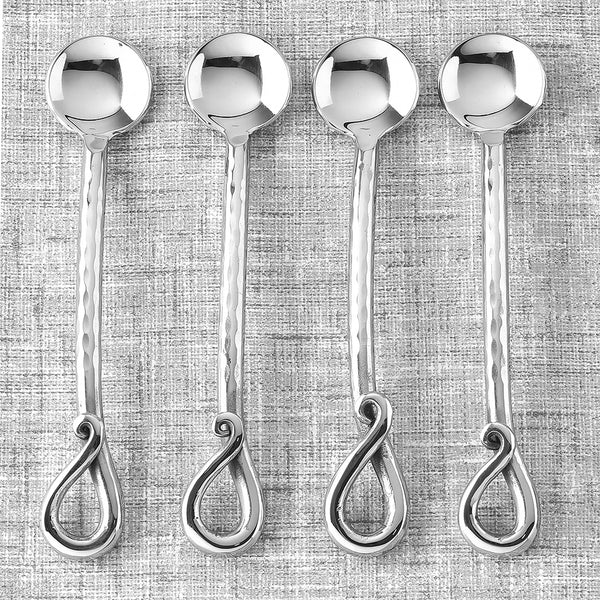 Twirl Hammered Salt Spoon 4 Pcs. Set