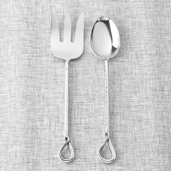 Twirl Hammered Salad Server 2 Pcs. Set