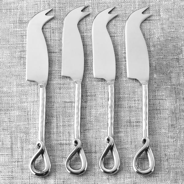 Twirl Hammered Traditional Cheese Knife 4 Pcs. Set