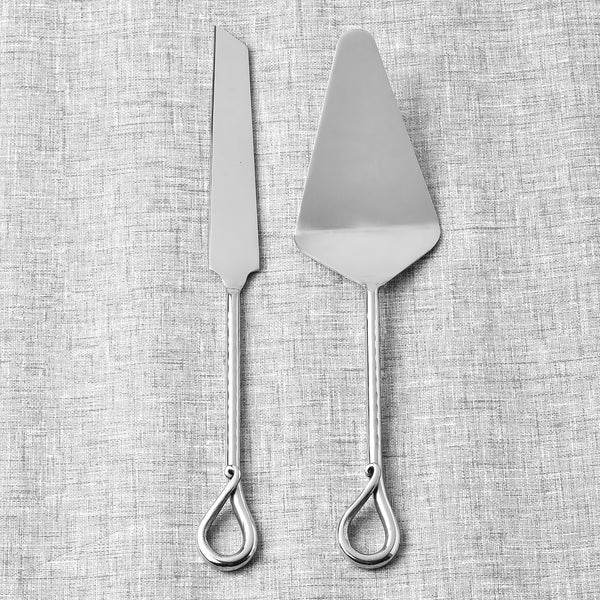 Twirl Hammered Cake Server 2 Pcs. Set