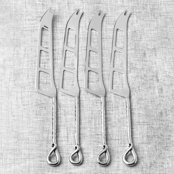Twirl Hammered Soft Cheese Knife 4 Pcs. Set