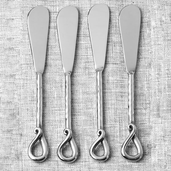 Twirl Hammered Butter Knife/Spreader 4 Pcs. Set