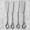 Twirl Hammered Butter Knife and Spreader Set – 4 Piece Stainless Steel Butter Spreaders