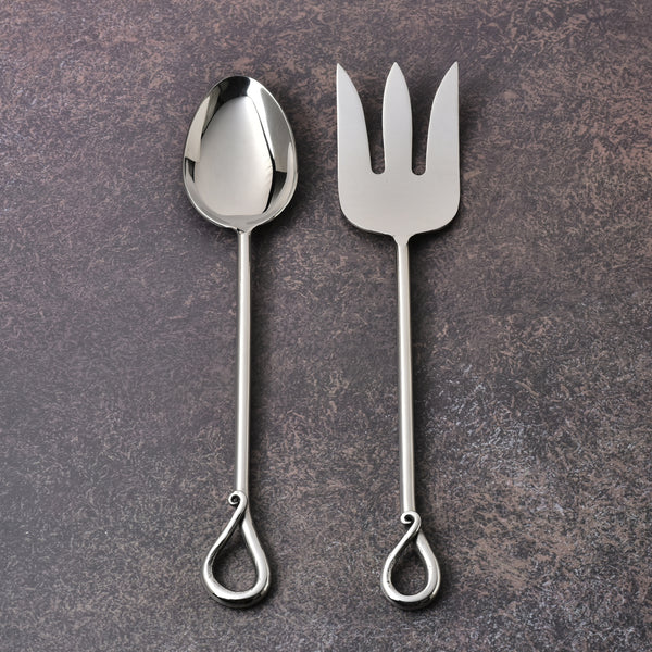 Twirl Polished Salad Server 2 Pcs. Set