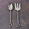 Twirl Polished Salad Server Set – 2 Piece Stainless Steel Salad Spoon and Fork