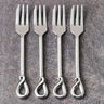 Twirl Polished Cake Fork Set – 4 Piece Stainless Steel Dessert Forks