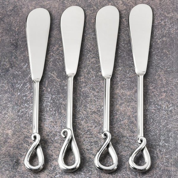 Twirl Polished Butter Knife/Spreader 4 Pcs. Set