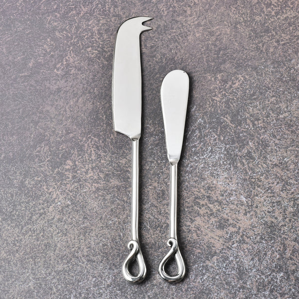 Twirl Polished Traditional Cheese knife & Butter Spreader 2 Pcs. Set