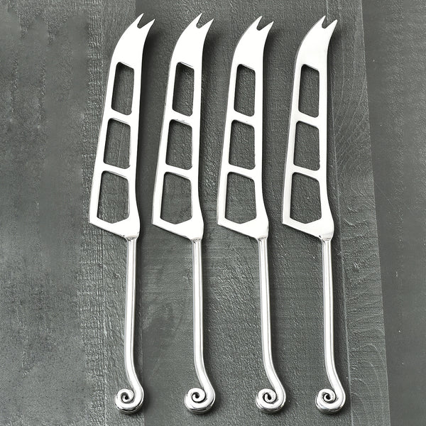 Whorl Polished Soft Cheese Knife 4 Pcs. Set