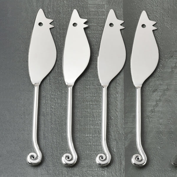 Whorl Polished RatoncitoCheese Knife 4 Pcs. Set