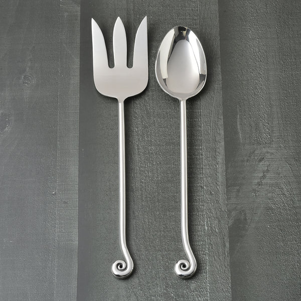 Whorl Polished Salad Server 2 Pcs. Set