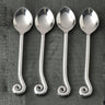 Whorl Polished Teaspoon Set – 4 Piece Stainless Steel Tea & Dessert Spoons for Tea, Coffee & Dessert Use
