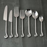 Whorl Polished Cutlery Set – 7 Piece Stainless Steel Dining Set (Dinner Knife, Dessert Knife, Forks, Soup Spoon, Dinner Spoon & Coffee Spoon)