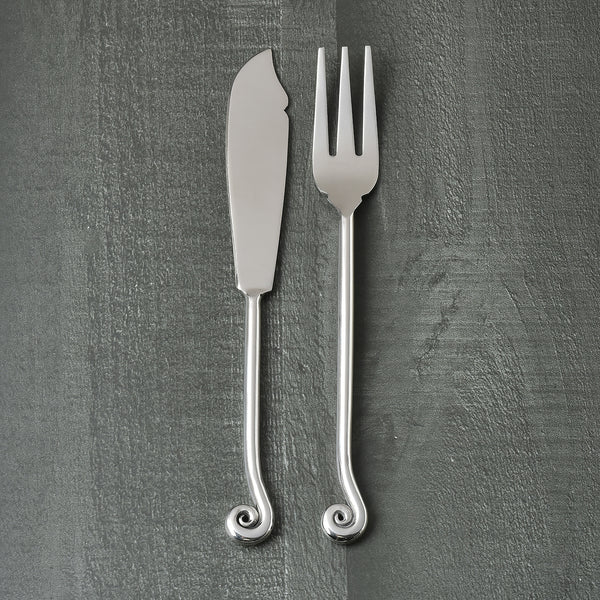 Whorl Polished Fish Fork & Fish Knife 2 Pcs. Set