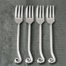 Whorl Polished Cake Fork Set – 4 Piece Stainless Steel Dessert Forks for Cake & Pastry Use