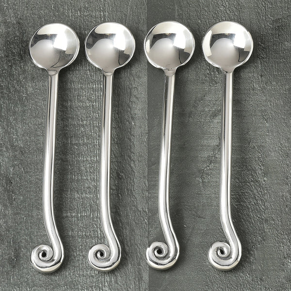 Whorl Polished Salt Spoon 4 Pcs. Set