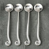 Whorl Polished Salt Spoon Set – 4 Piece Stainless Steel Salt & Spice Spoons for Condiment