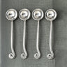 Whorl Polished Sugar Spoon Set – 4 Piece Stainless Steel Curved Handle Sugar Spoons for Tea & Coffee