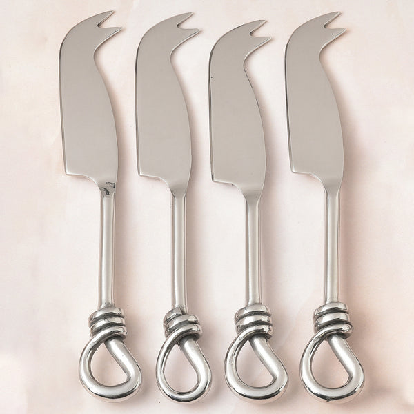 Gilded Helical Polished Traditional Cheese Knife 4 Pcs. Set