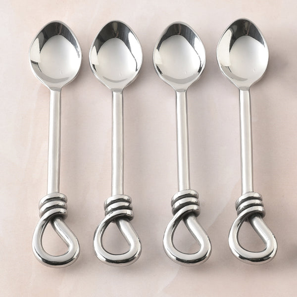 Gilded Helical Polished Tea Spoon 4 Pcs. Set
