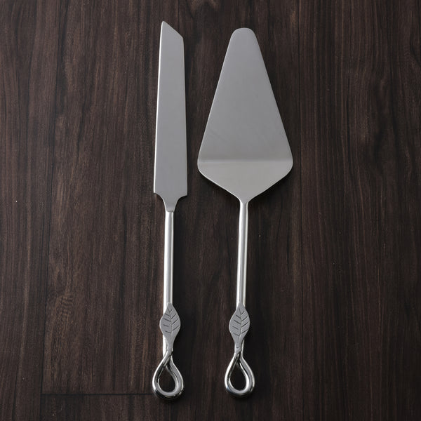 Laurel Polished Cake Server 2 Pcs. Set