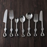 Laurel Polished 7 Piece Stainless Steel Cutlery Set – Dinner Knife, Dessert Knife, Dinner Fork, Dessert Fork, Soup Spoon, Dinner Spoon and Coffee Spoon