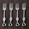 Laurel Polished Cake Fork Set – 4 Piece Stainless Steel Dessert Forks
