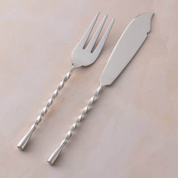 Spiral Drop Fish Fork & Fish Knife 2 Pcs. Set