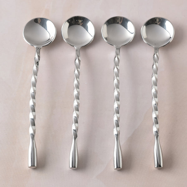 Spiral Drop Salt Spoon 4 Pcs. Set
