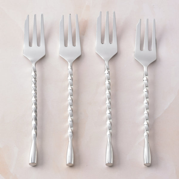 Spiral Drop Cake Fork 4 Pcs. Set