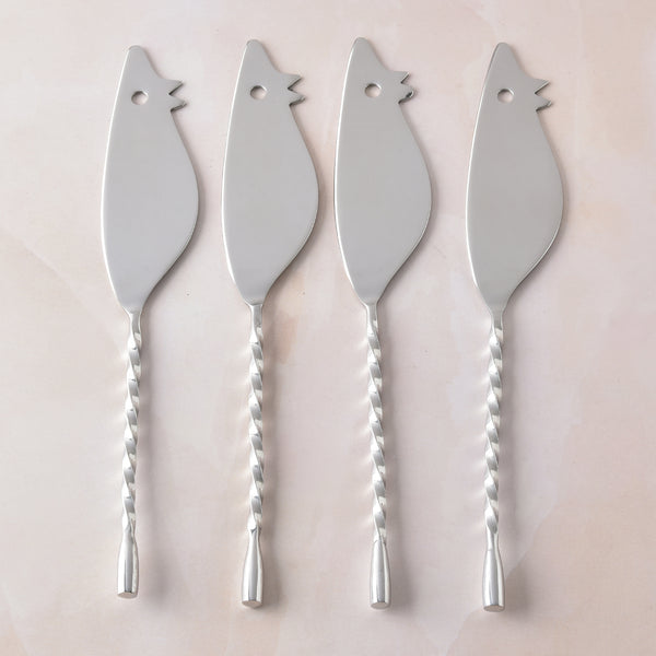 Spiral Drop Ratoncito Cheese Knife 4 Pcs. Set