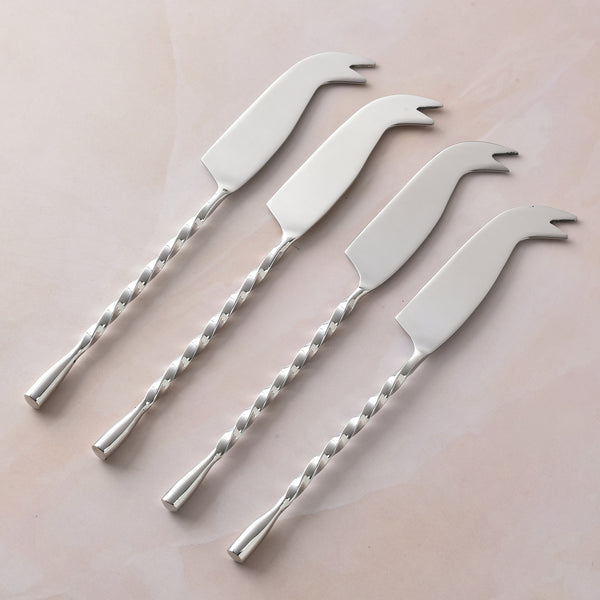 Spiral Drop Traditional Cheese Knife 4 Pcs. Set