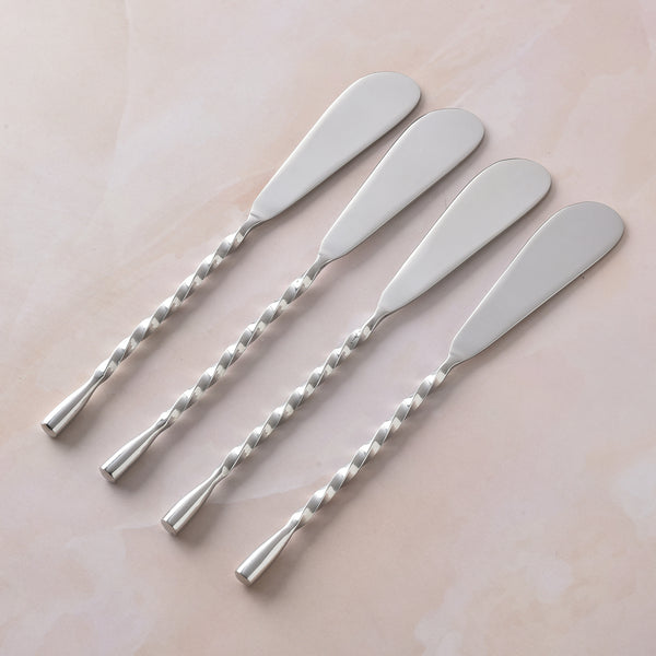 Spiral Drop Butter Knife/Spreader 4 Pcs. Set