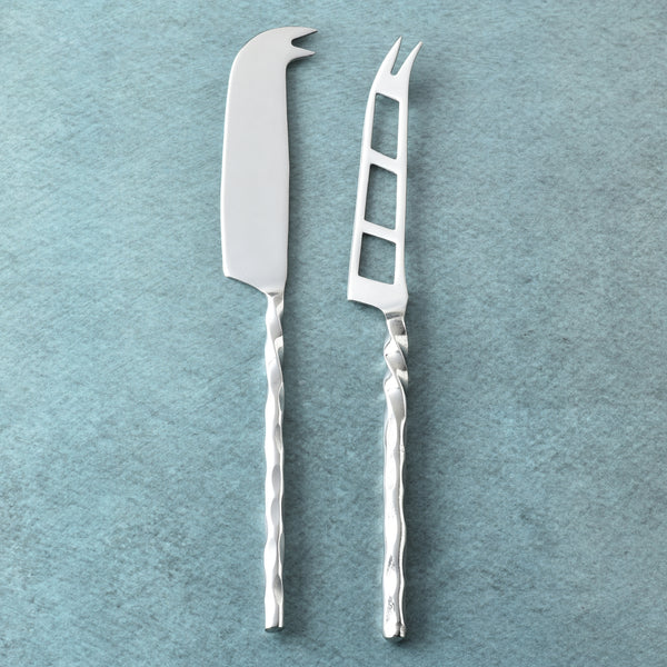 Helix Hammered Traditional Cheese Knife 2 Pcs. Set