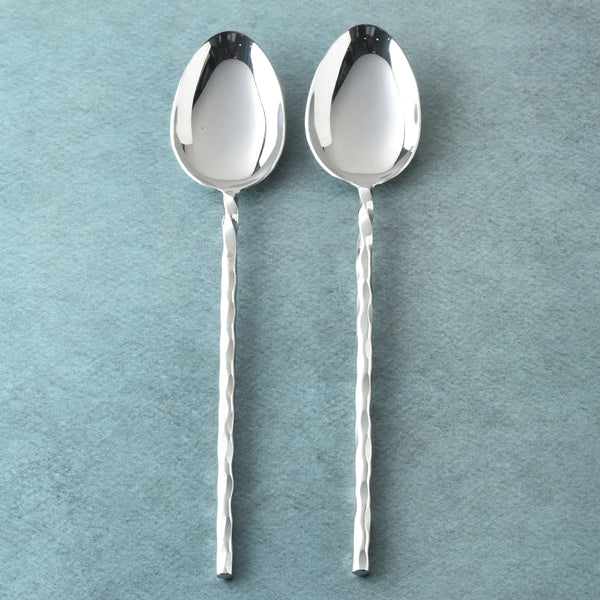 Helix Hammered Serving Spoons 2 Pcs. Set