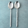 Helix Hammered Serving Spoon Set – 2 Piece Stainless Steel Table Serving Spoons