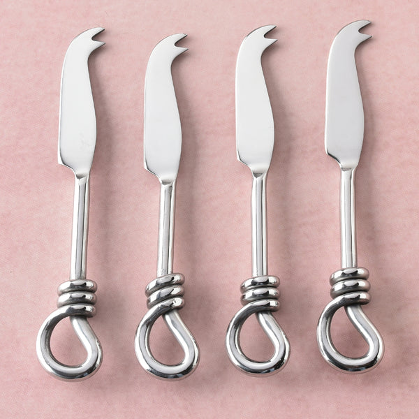 Gilded Helical Polished Traditional Mini/Kids Cheese Knife 4 Pcs. Set