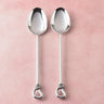 Polished Gilded Helical Serving Spoons Set – 2 Piece Stainless Steel Serving Spoons