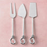 Polished Gilded Helical Cheese Accessories Set – 3 Piece Stainless Steel Tools