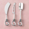 Polished Gilded Helical Mini Cheese Tools Set – 3 Piece Stainless Steel Kids Cheese Knives