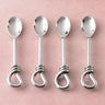 Polished Gilded Helical Coffee Spoon Set – 4 Piece Stainless Steel Spoons