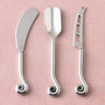 Whorl Polished Mini Cheese Serving Set – 3 Piece Stainless Steel Cheese Knife & Scoop Set