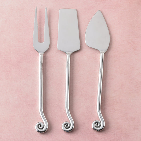 Whorl Polished Cheese Accessories 3 Pcs. Set