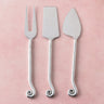 Whorl Polished Cheese Accessories Set – 3 Piece Stainless Steel Parmesan Knife, Cheese Plane & Fork