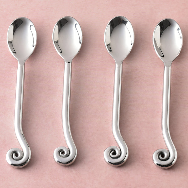 Whorl Polished Coffee Spoon 4 Pcs. Set