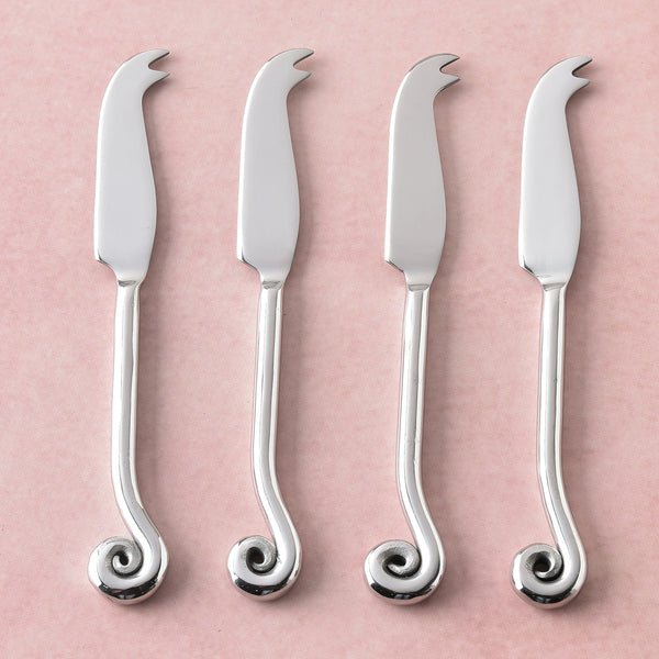 Whorl Polished Traditional Mini/Kids Cheese Knife 4 Pcs. Set