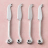 Whorl Polished Mini Cheese Knife Set – 4 Piece Stainless Steel Traditional Cheese Knives for Appetiser & Cheese Board Use