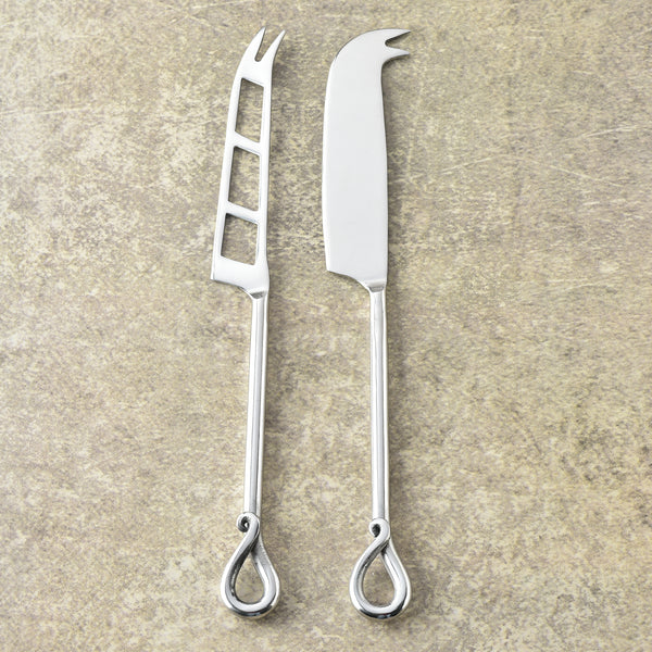 Twirl Polished Soft Cheese & Traditional Cheese Knife 2 Pcs. Set